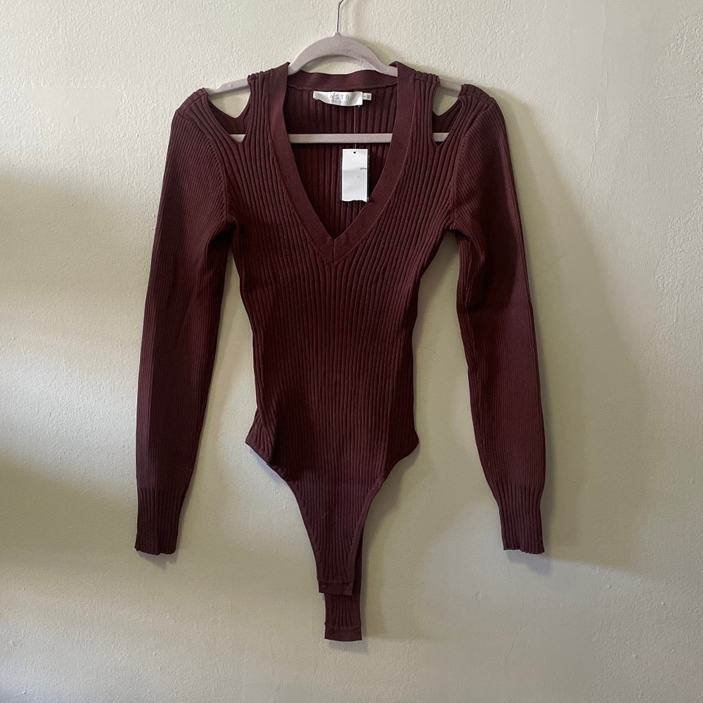ASTR Ribbed Long Sleeve Body Suit
